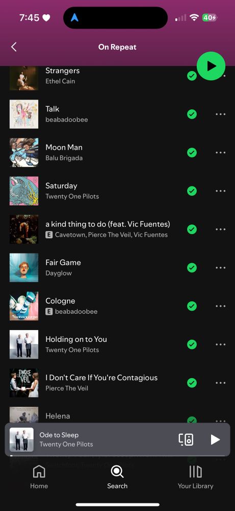 my spotify on repeat