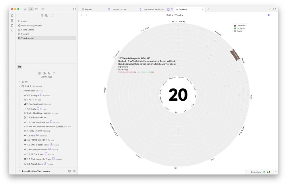 Radial Timeline in Scene active state.