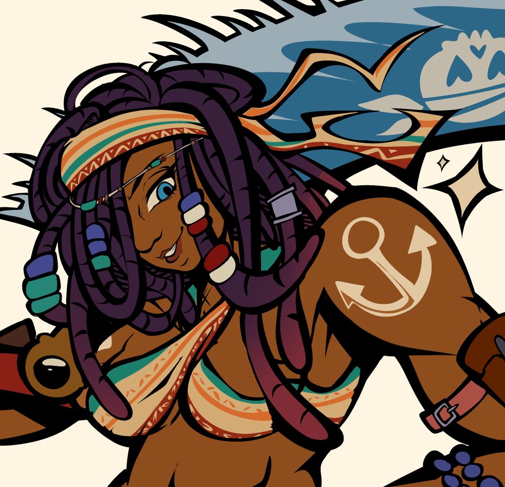 A drawing of Darli Dagger from Samurai Shodown