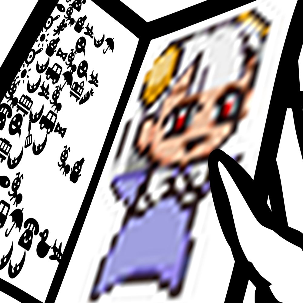 C. Viper opens Ingrid's passport. Inside is a picture of Stupid Ingrid Baby and text written in a symbolic font.