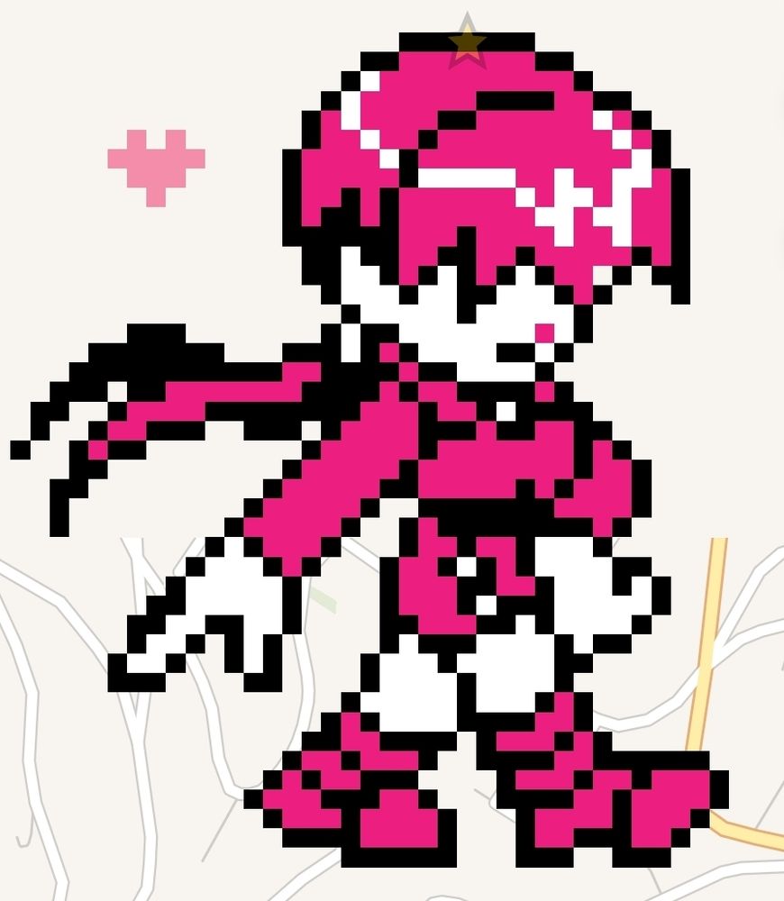 Pixel artwork of Shermie in wplace