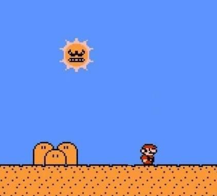 The angry sun level from Super Mario 3