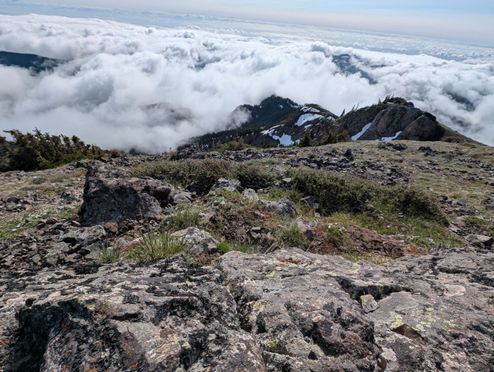 mountain view looking down on some clouds