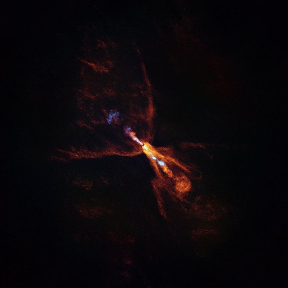 Naissance d'une étoile avec des jets
