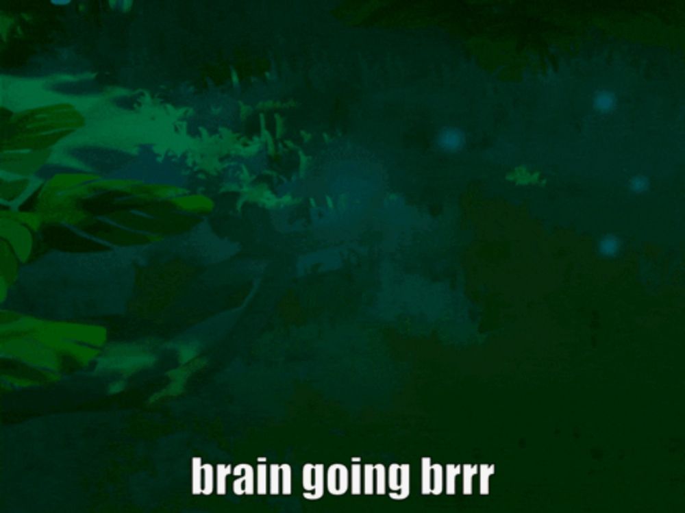 a green background with the words brain going brrr on it