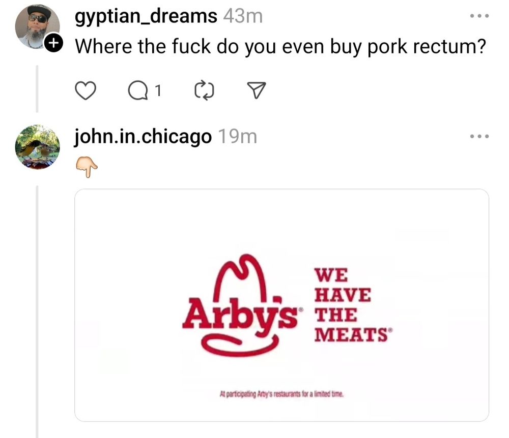 My response: Arby's