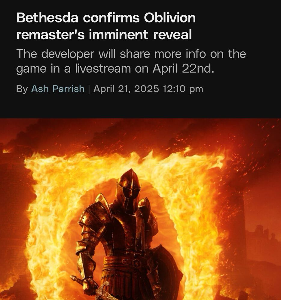 Oblivion remastered announcement