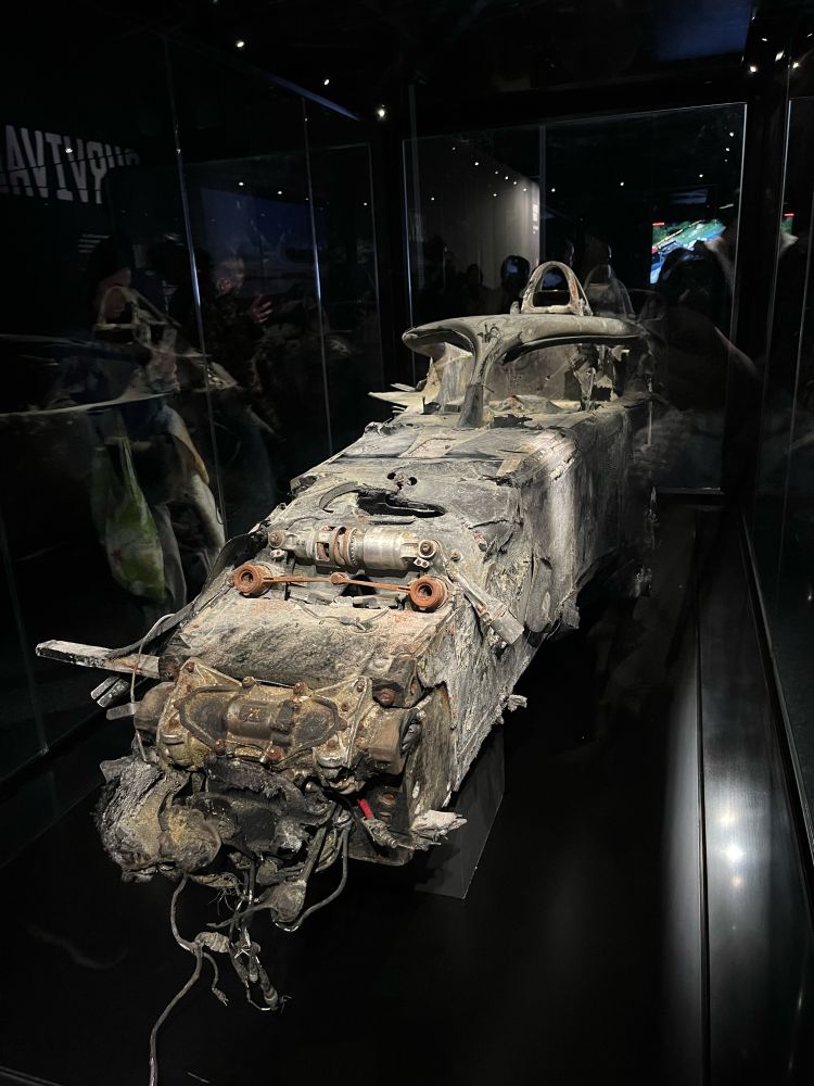 Remains of Romain Grosjean’s Haas from the 2020 Bahrain GP