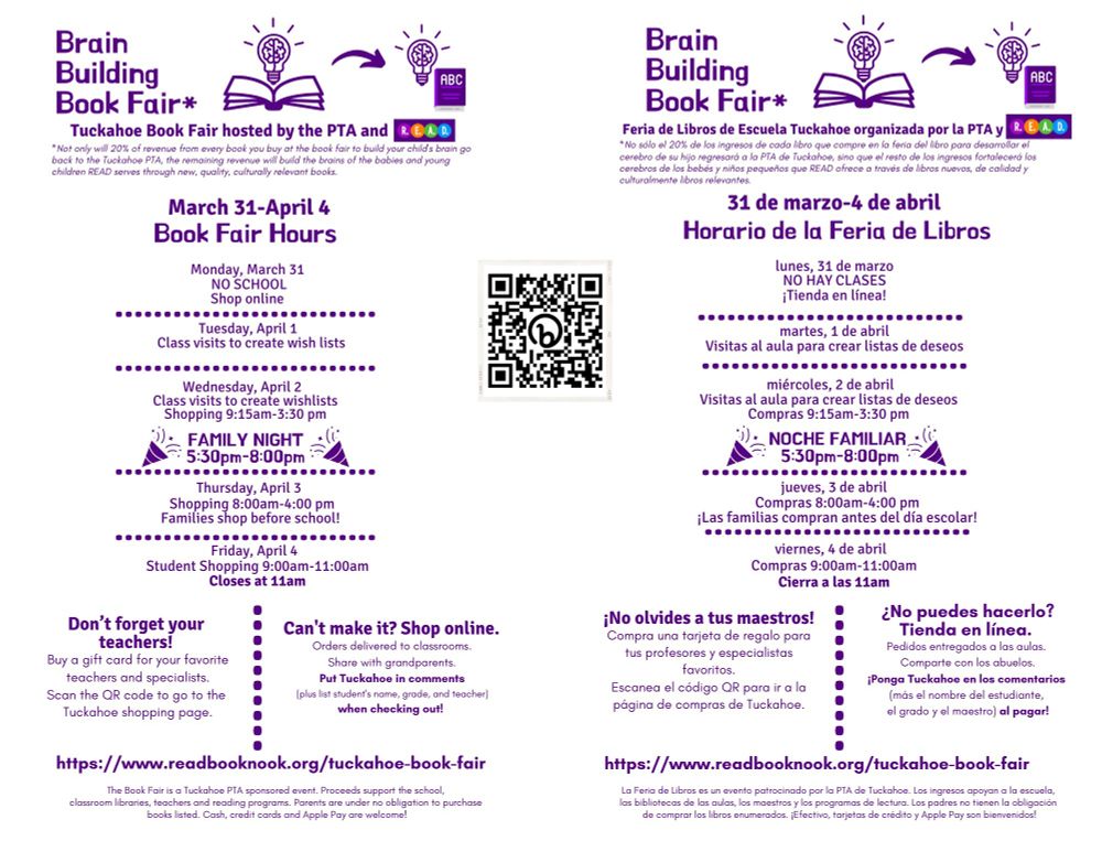 Book fair flier for March 31-April 4