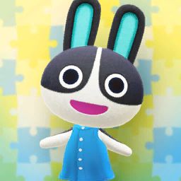 A photo of Dotty from Animal Crossing.