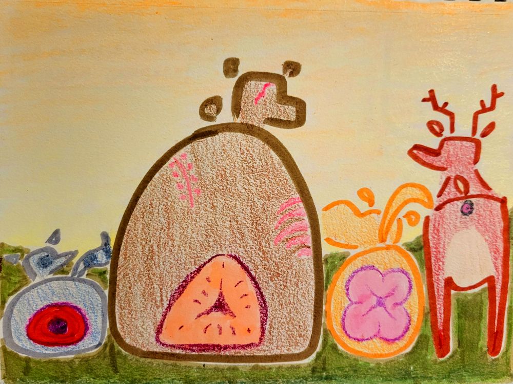 the four of 'em watching the sunset. there's nothing else of note here, nothing at all