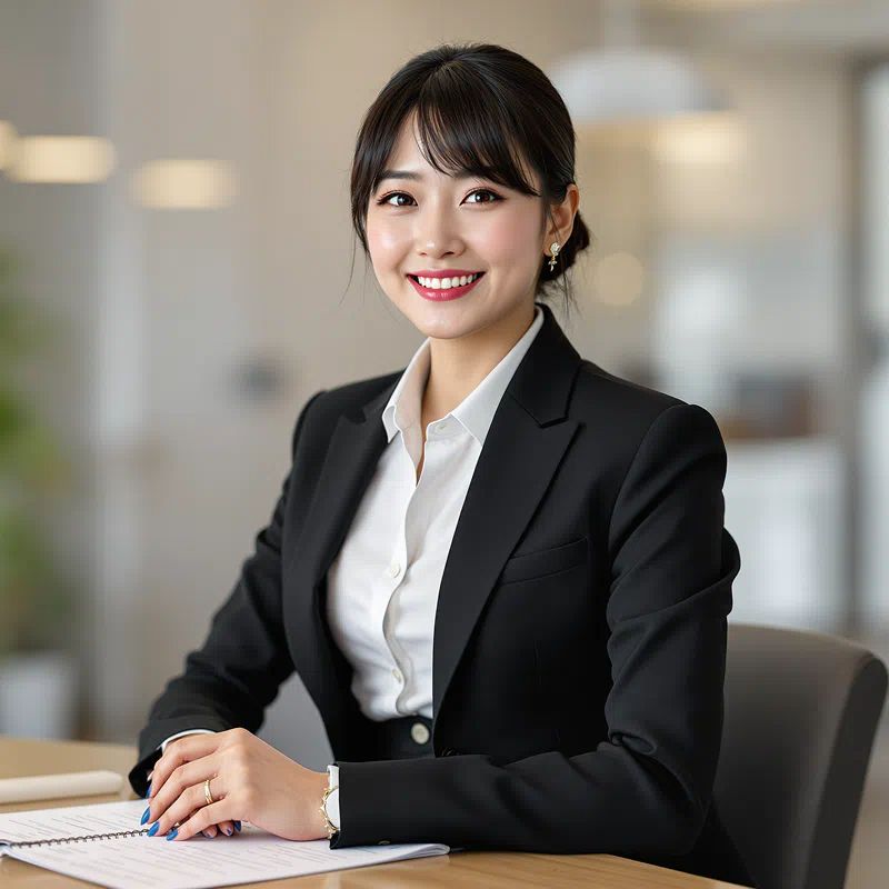 Japanese business woman smiling