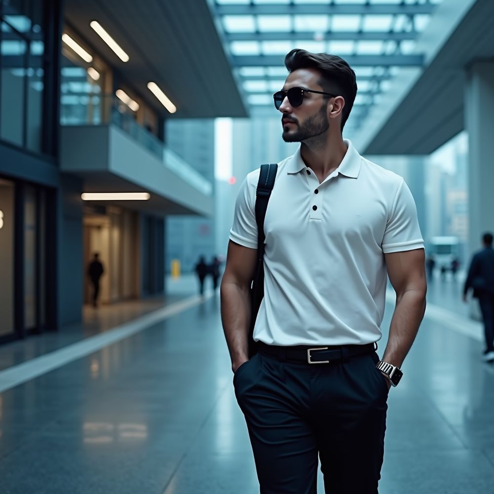 a stylish man with sungrass