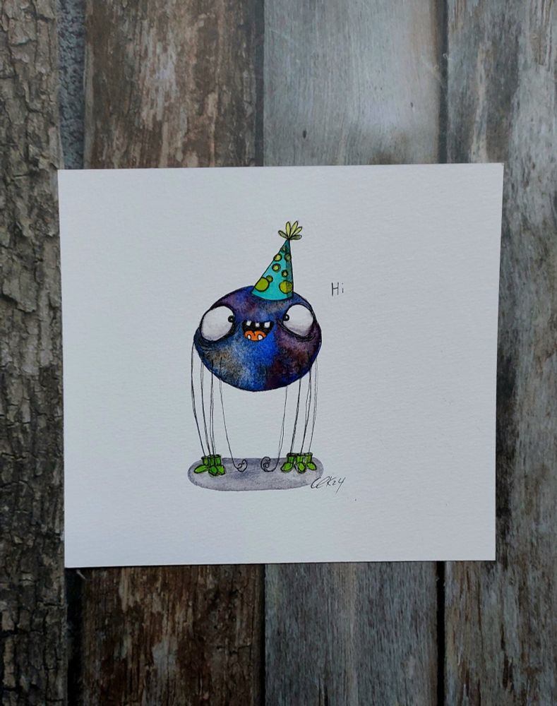 Partyspinne mit Partyhut