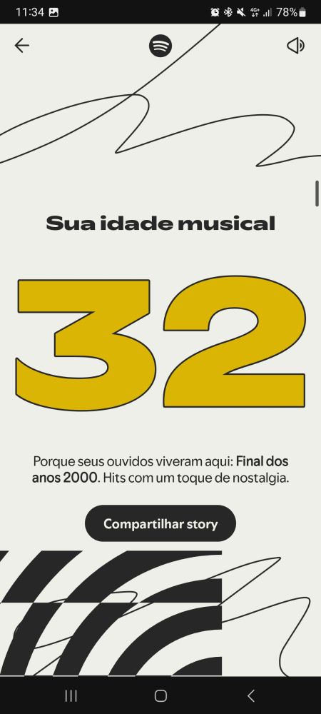 Spotify diz que minha idade musical é 32 anos, porque meus viveram aqui "final dos anos 2000". Hits com um toque de nostalgia 