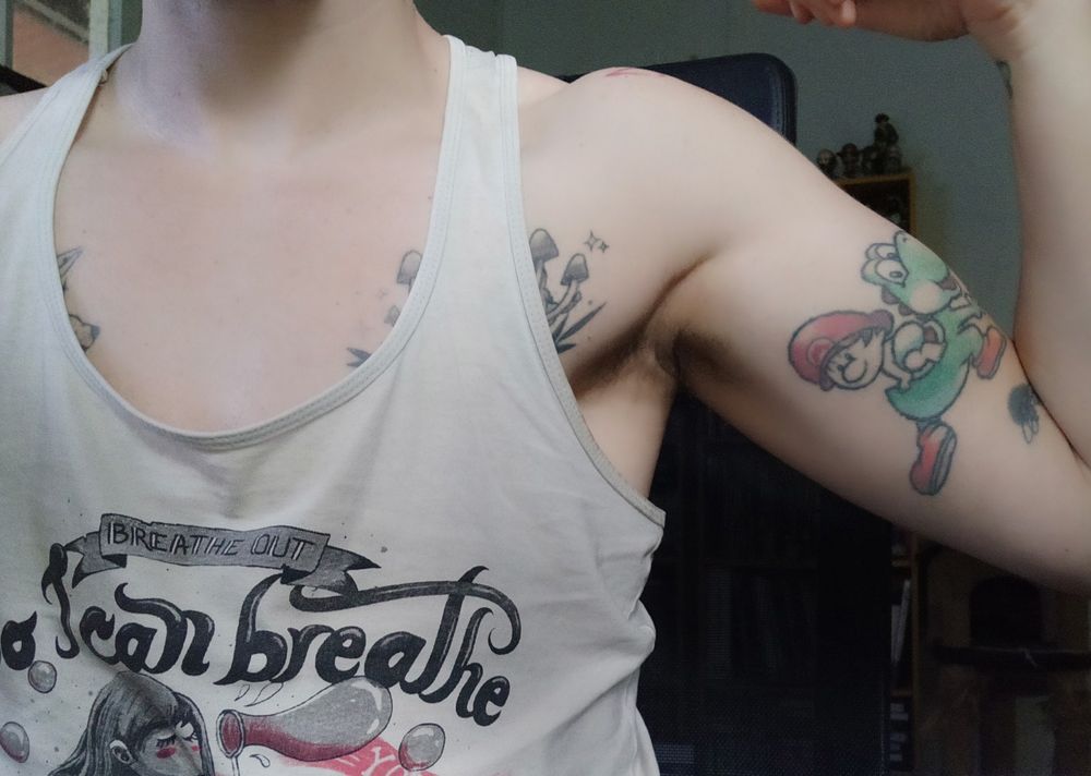 Photo of me flexing. There's some muscles 