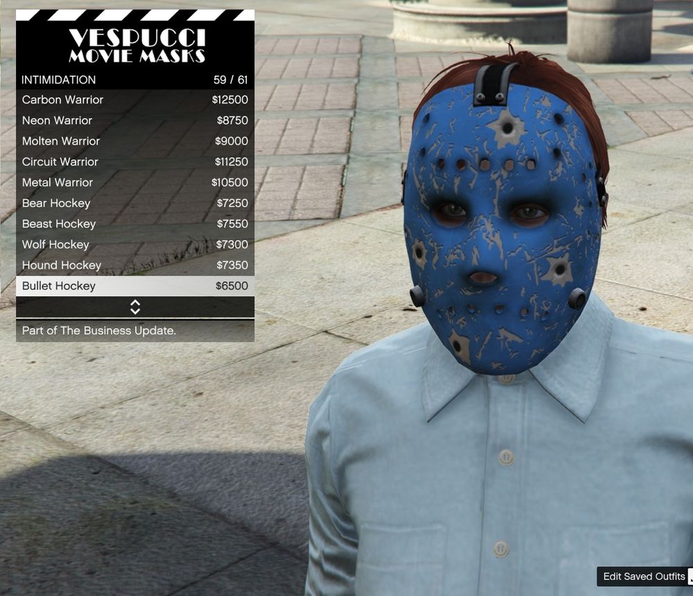 A screenshot of the 'Bullet Hockey' Mask in GTA 5 Online. Screenshot from GTA Fandom Wiki.
