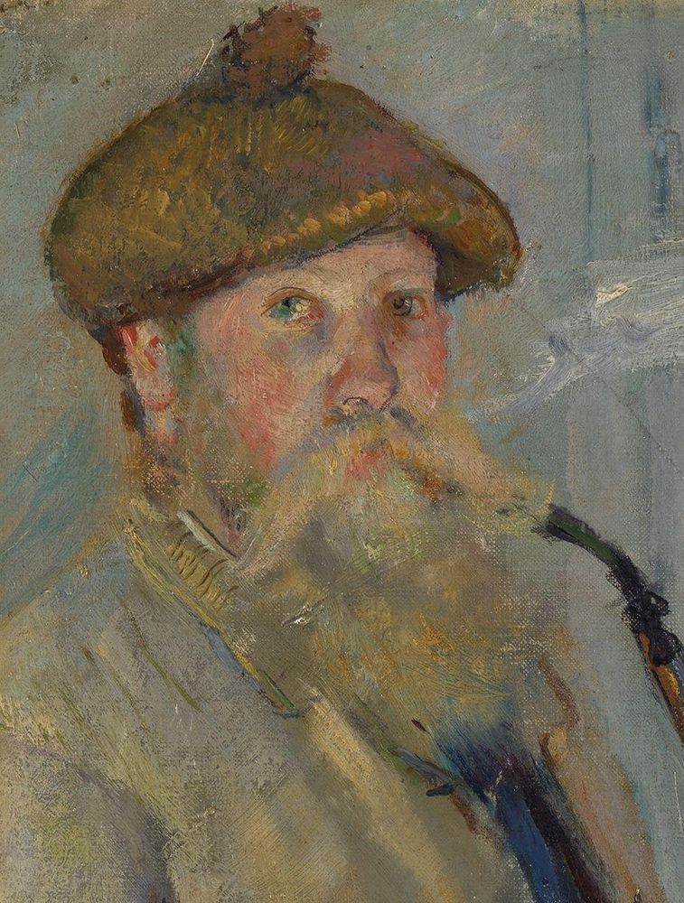 Détail sur le visage de Krohg Autoportrait