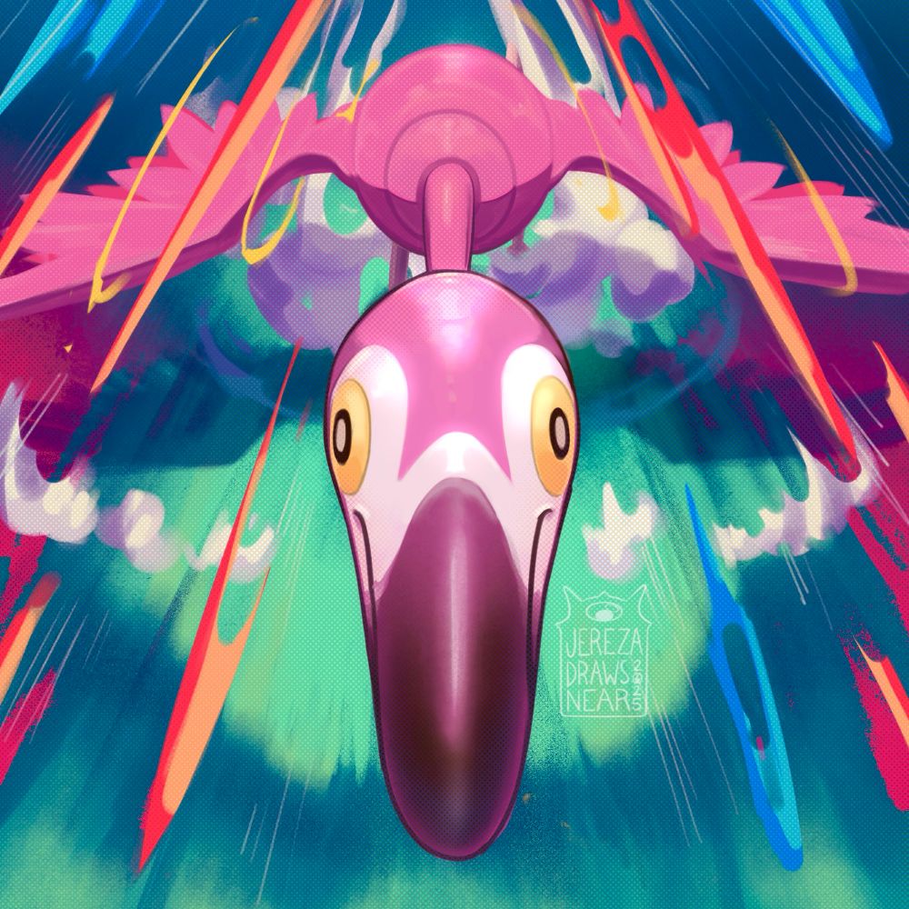 Pokémon Fanart of Flamigo from Pokémon Scarlet and Violet