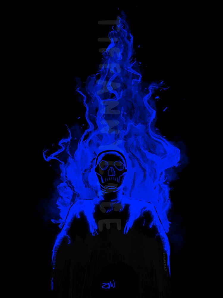 Digital clique art for song tally by twenty one pilots featuring Skelton Clancy up in flames