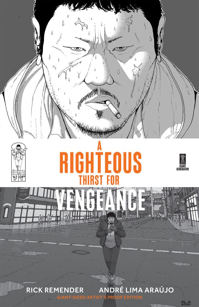 We’ve received many requests and are excited to be doing a run of A RIGHTEOUS THIRST FOR VENGEANCE Artist Proof oversized editions, presenting the inks and grey tones of issues 1-2. By yours truly and the brilliant @remender.bsky.social. Release date coming soon, through @imagecomics.com.