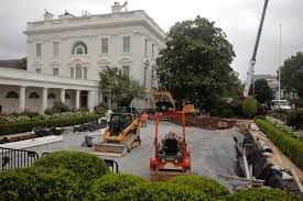 Photo of construction at the White House