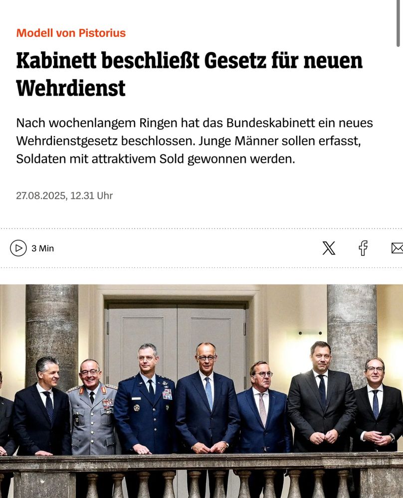 Kabinett beschließt Gesetz für neuen Wehrdienst Nach wochenlangem Ringen hat das Bundeskabinett ein neues Wehrdienstgesetz beschlossen. Junge Männer sollen erfasst, Soldaten mit attraktivem Sold gewonnen werden.