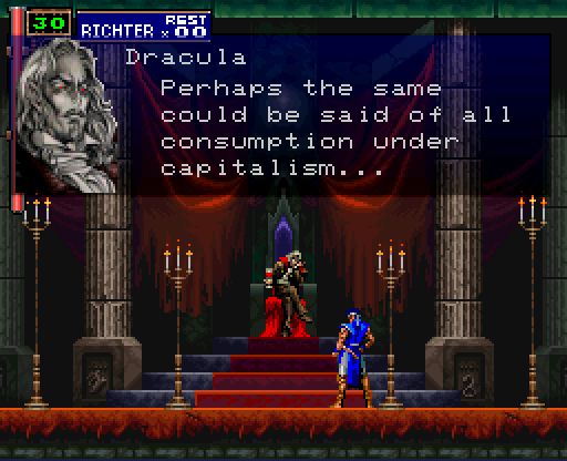 Dracula 
   "Perhaps the same could be said of all consumption under capitalism. . ."