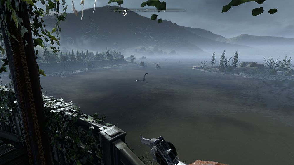 Screenshot of Atomfall revealing the Loch Ness Monster 