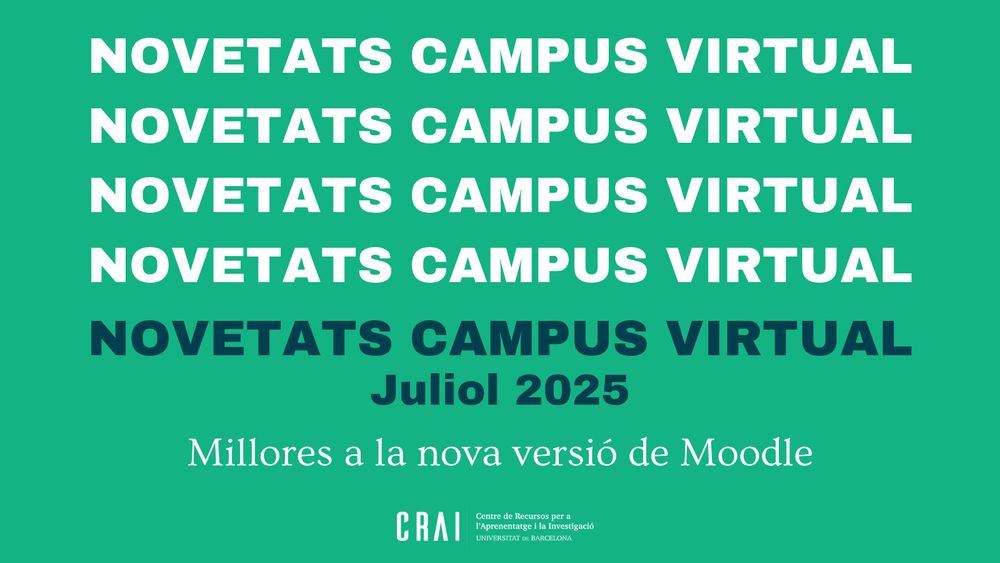Novetats de juliol del Canpus Virtual UB