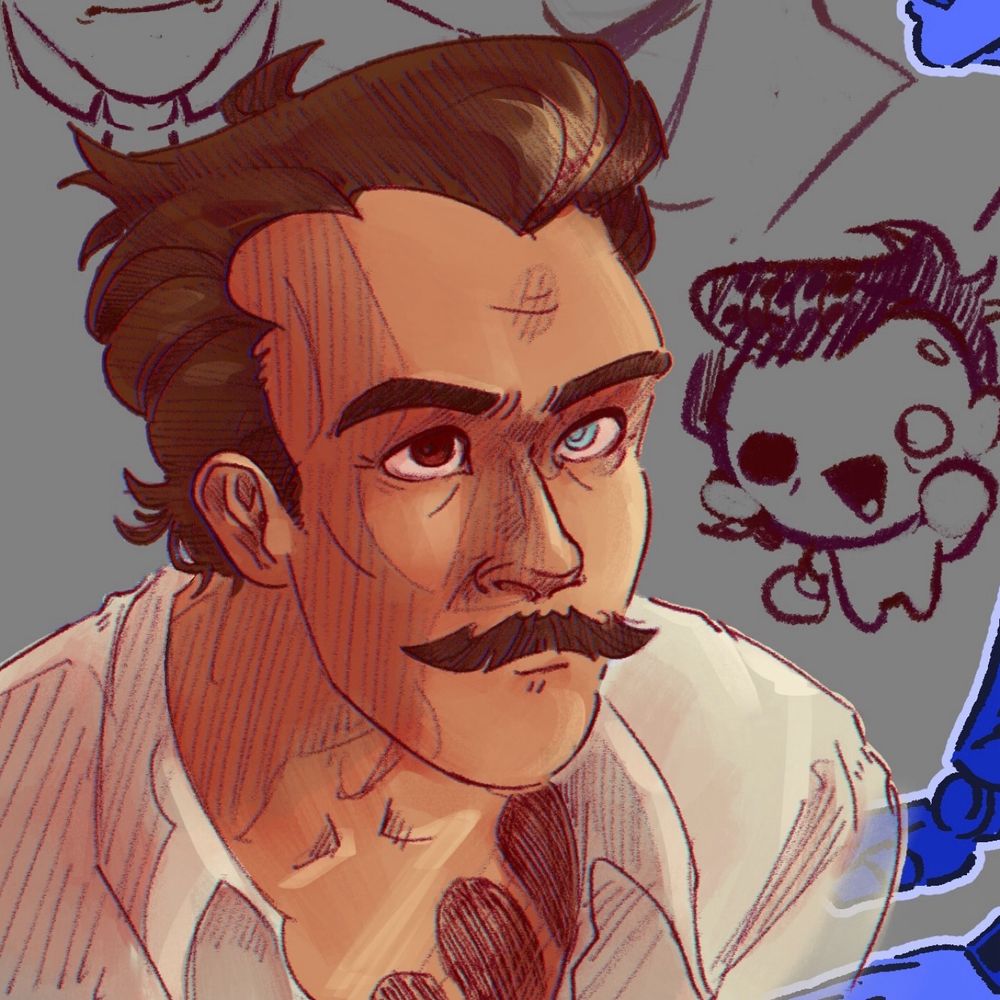 Sketch of Rhys Strongfork from Borderlands
