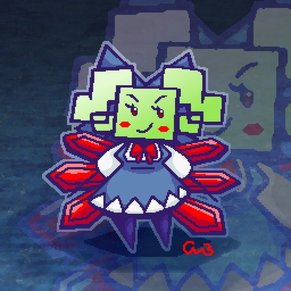 Artwork of Mimikins from Super Paper Mario dressed up as Cirno From ZUN's Touhou Project. The Ice Baka's wings are replaced with rubees. 

The background is of Misty Lake from Touhou 6 (EOSD) and 東方Project Fairy Wars combined. 

I drew an Alt of Her chubby But i Scrapped it. Idk, don't think I like drawing mimi that big. 