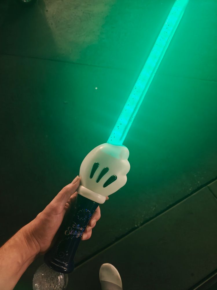 For some reason, Disney world sells a bubble wand that lights up and does a rainbow puke pattern for $45.  It's, uh, girthy. 
