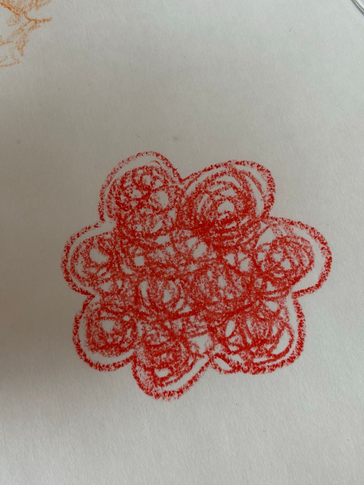 Crayon drawing of a flower 