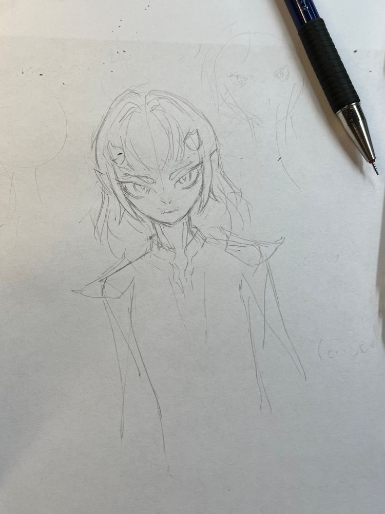 my oc nyx standing hands behind her back with a serious expression and in some kind of uniform