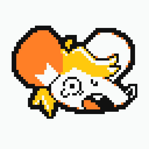 Resident Evil 4's Ashley as a mouse, in a cute pixel art style