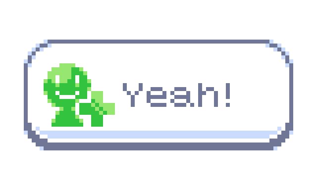 A pixel art recreation of Miiverse's "Yeah!" button