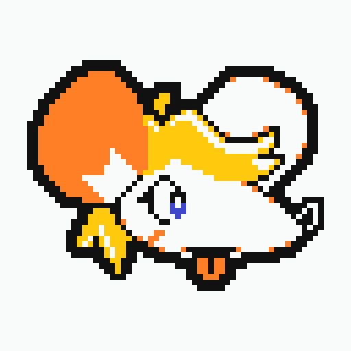 Resident Evil 4's Ashley as a mouse, in a cute pixel art style