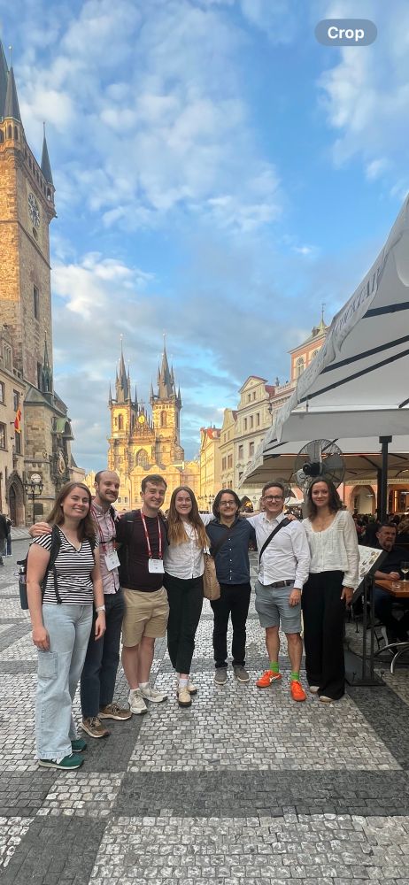 Earth Surface Geochemistry group members in Central Prague enjoying an evening after busy science 🧪 at the Goldschmidt Conference 