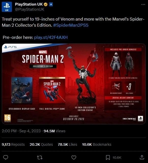 Infamous 19 inches of Venom Twitter post