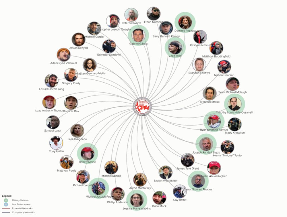 At least 45 Capitol Rioters attended CPAC, including several members of far right extremist groups the Proud Boys and Oath Keepers and multiple self-described White Nationalists.