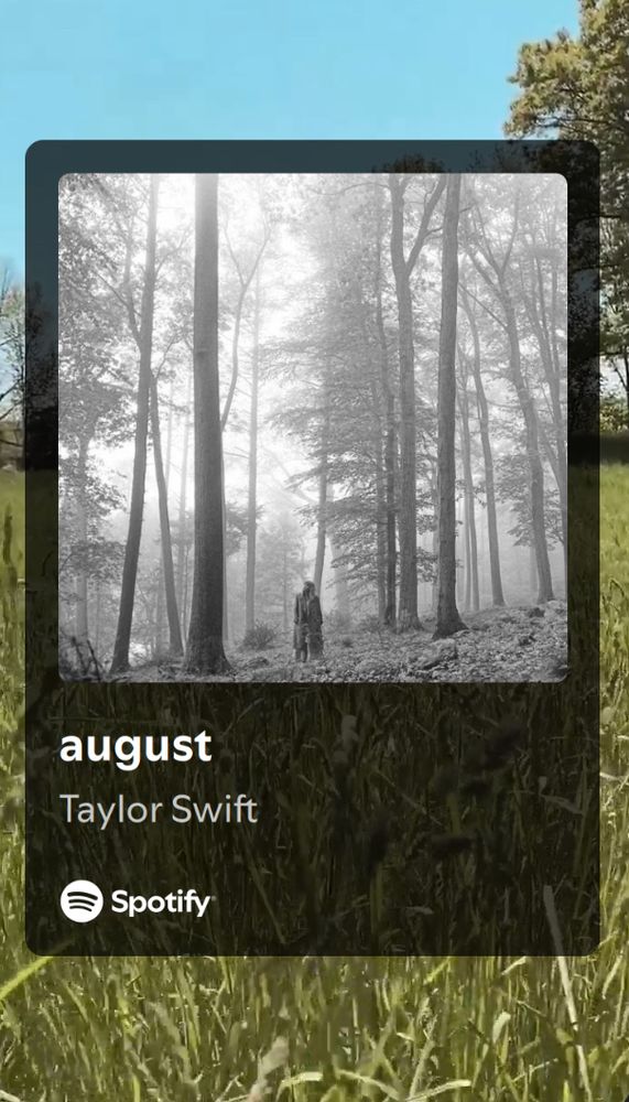 august cover from Taylor Swift Folklore on Spotify 