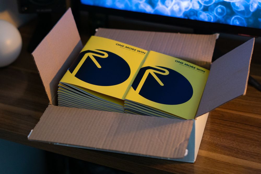 A box full of copies of my Ridge Racer Type 4 fanzine.