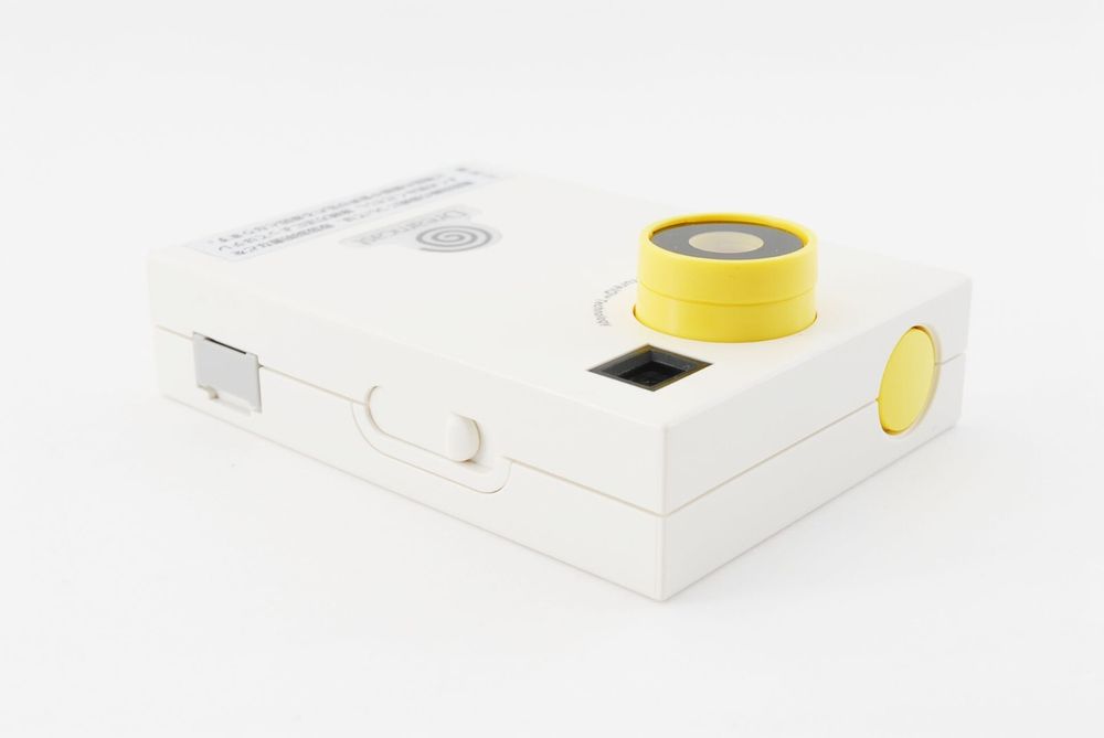 A three-quarter shot of the camera itself.
