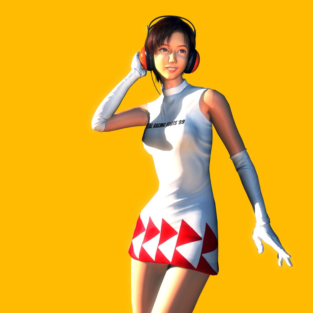 A render of Ridge Racer mascot Reiko Nagase.