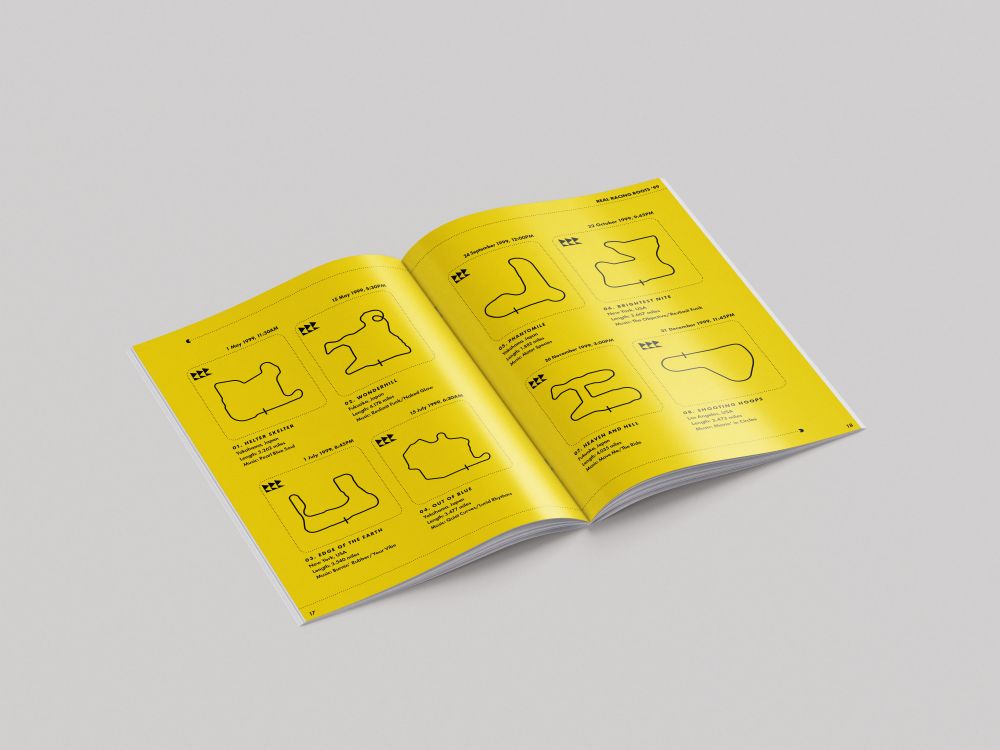 A spread detailing the game's tracks.