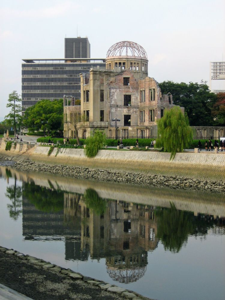 Looking across the Motoyasu River to the A-Bomb Dome.