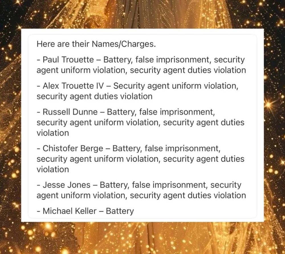 Names and charges of men who followed illegal orders.
