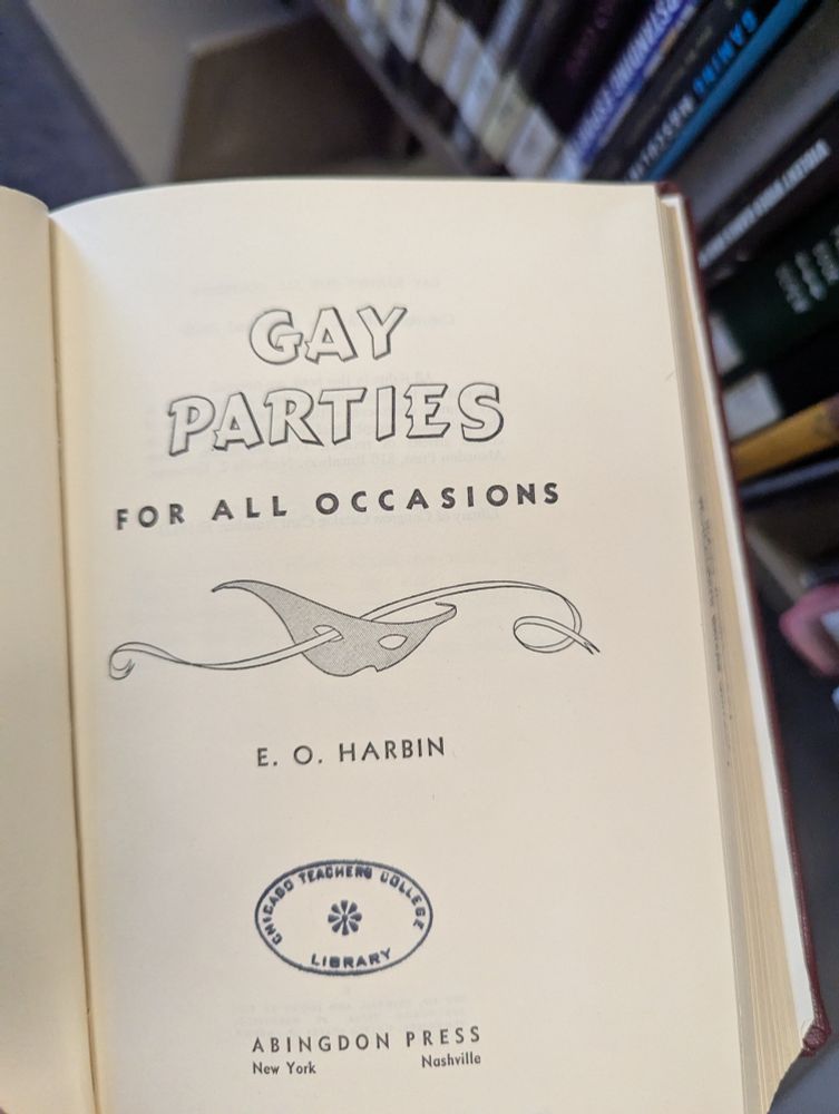 The title page of a book entitled "Gay Parties for All Occasions"