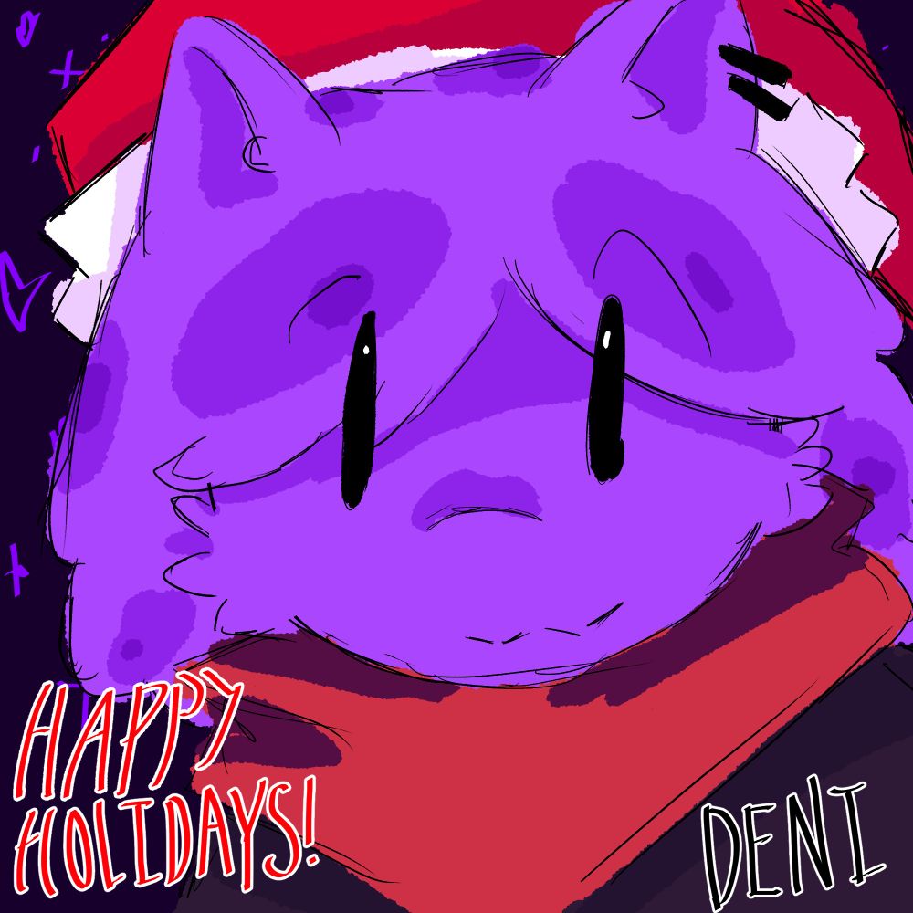 Deni with a santa hat on